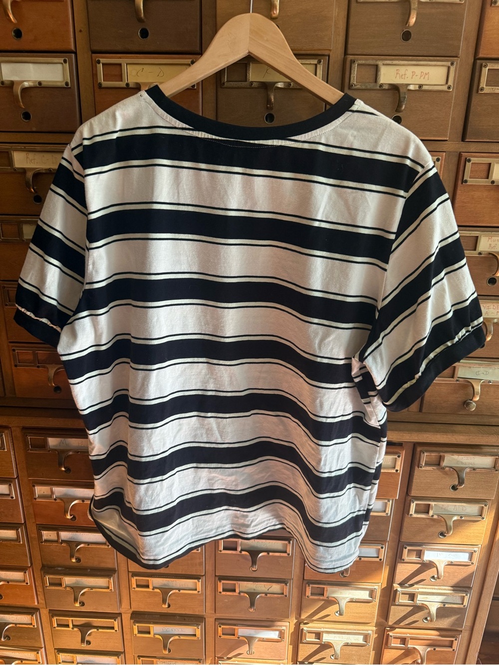 Dokotoo 2X Striped Crewneck Tee - Black & Cream stretch - Picture 5 of 11